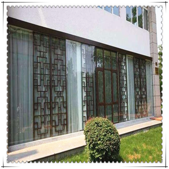 古建街道改造中式铝窗花 木纹铝挂落批发商 方管焊接组装装饰铝窗花示例图9