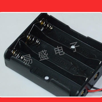 厂家批发供应5号2节2孔电池盒 2节5号塑胶黑色干电池安装固定盒