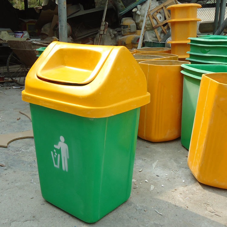 东莞厂家直销粤飞扬玻璃钢市政分类垃圾桶环卫户外方形可根据图片定制