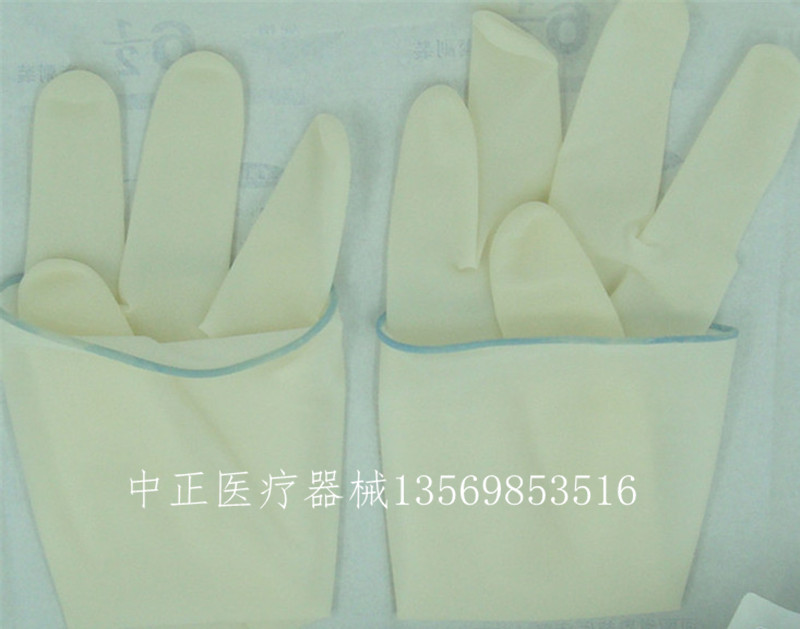 河南奥邦手术手套 一次性使用无菌手术手套 外科无粉有粉手套示例图3