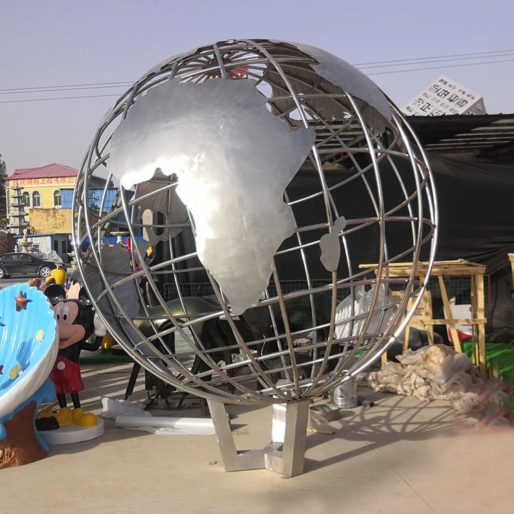 不锈钢地球仪雕塑  大型球形雕塑 万硕