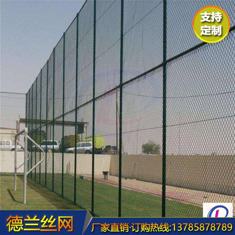 体育场防护栏  德兰 勾花围栏网 排球场护栏网  用质量求发展