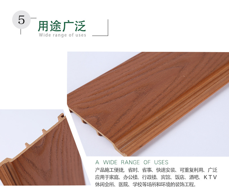 厂家直销100浮雕板生态木平面板轻质木塑背景墙室内墙裙装饰材料示例图37