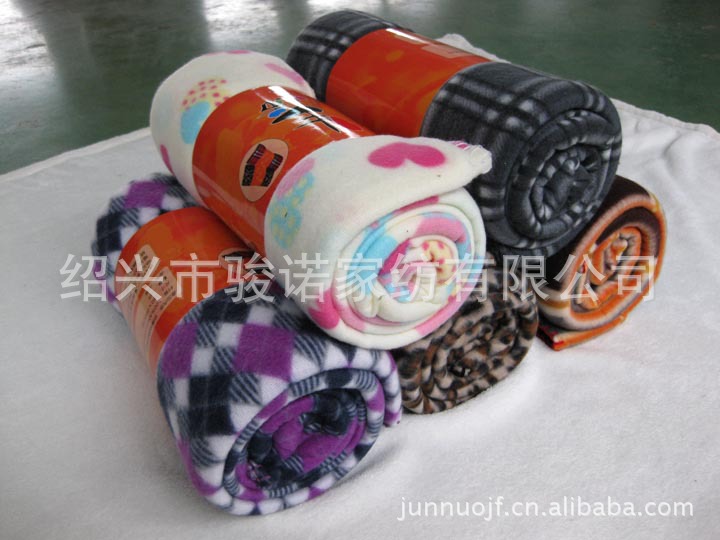 绍兴市骏诺家纺厂家供应订做圆网印花双面绒毛毯示例图4
