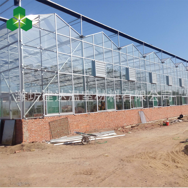 厂家直销温室蔬菜大棚 定制加工蔬菜玻璃温室 潍坊玻璃温室示例图3