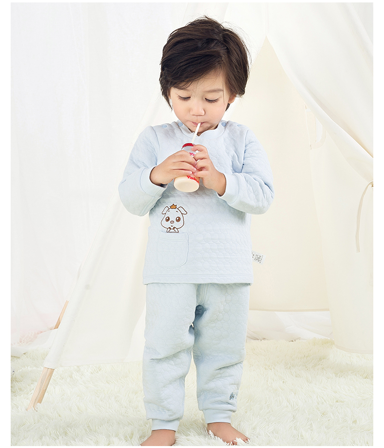 佩爱婴儿保暖衣套装0-3岁宝宝衣服秋冬季内衣纯棉加厚儿童睡衣示例图14