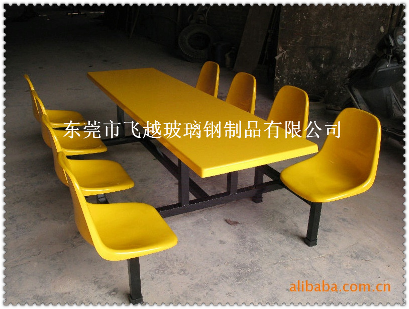 户外桌椅 玻璃钢公司工厂员工食堂餐桌椅组合可印广告示例图28