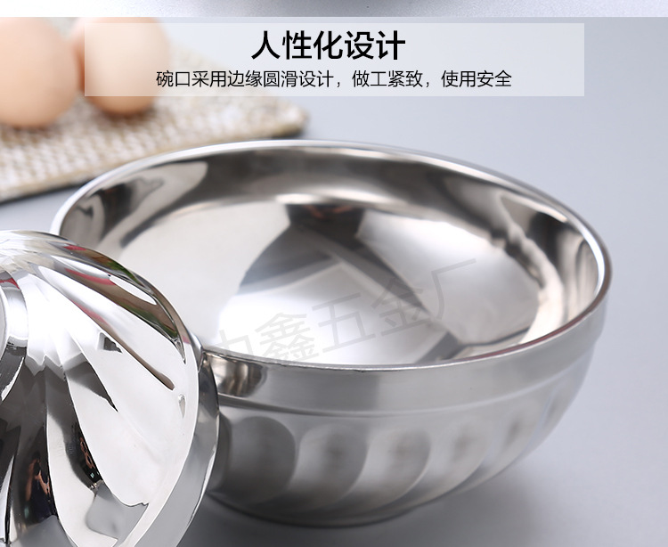 *热卖新款双层隔热不锈钢碗多用儿童防烫碗创意玉兰百合碗餐具示例图11