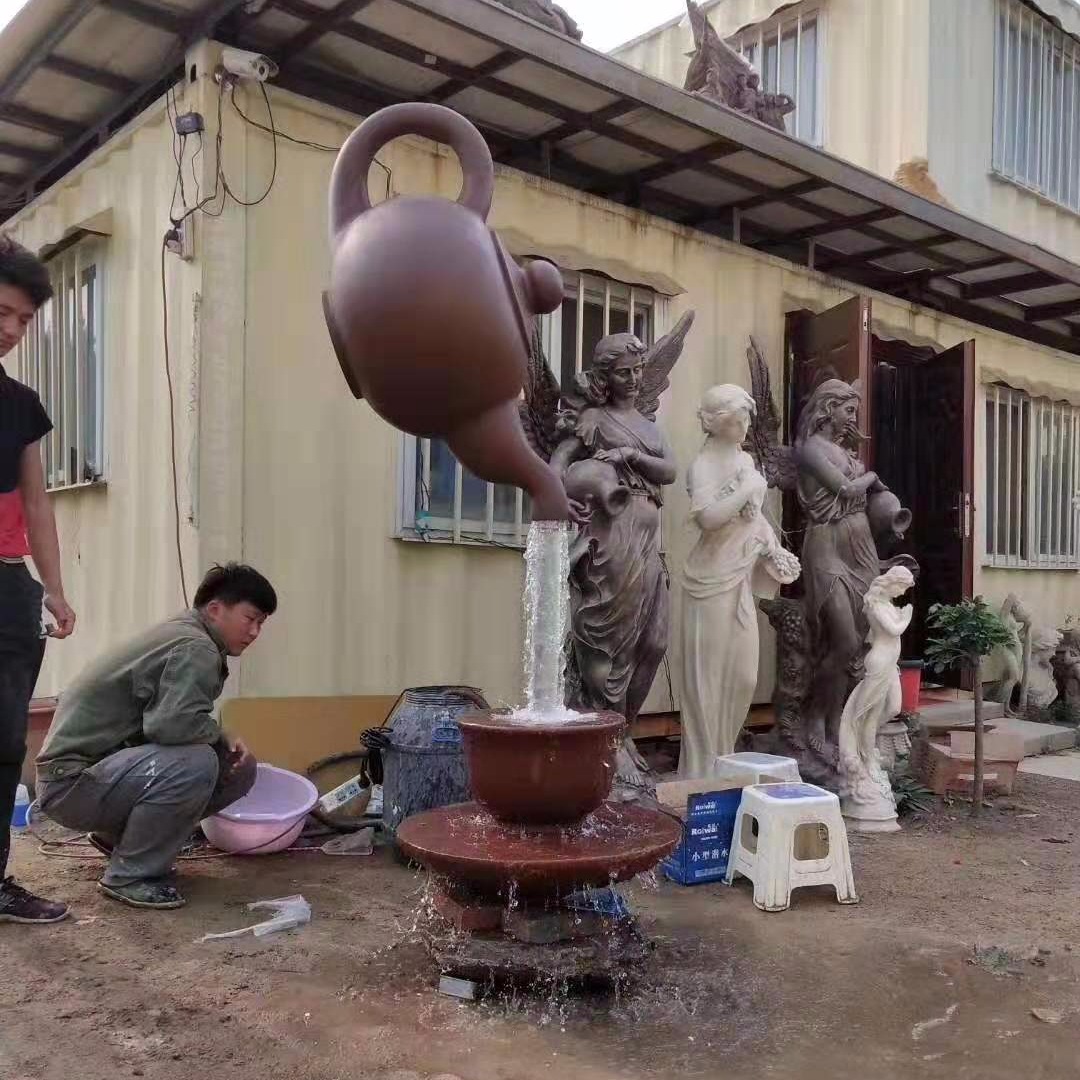 玻璃钢天壶雕塑 悬空茶壶雕塑 天壶制作厂家 唐韵园林