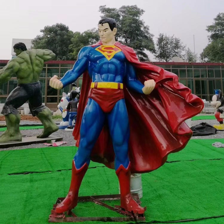 玻璃钢超人雕塑 超级英雄人物雕塑 影视人物雕塑 唐韵雕塑图片