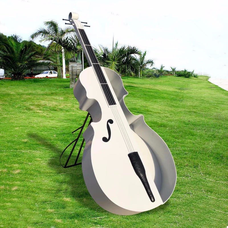 厂家定制铁艺大提琴雕塑 音乐主题餐厅小提琴摆件 插花大提琴雕塑摆件 唐韵园林