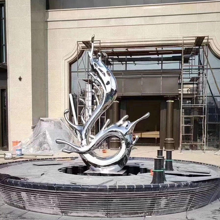 不锈钢抽象水花 金属抽象水花 镜面抽象水花雕塑 佰盛