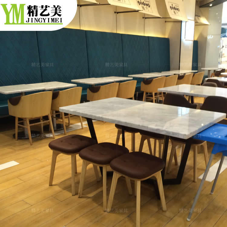 JYM休闲港式茶餐厅家具桌椅西餐奶茶店休闲餐厅实木桌椅可定制示例图7