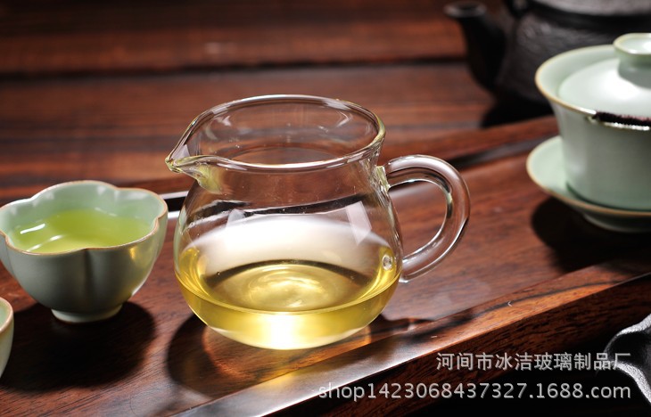 生产批发手工耐热玻璃公道杯 透明玻璃公杯 功夫茶具茶壶250ml示例图7