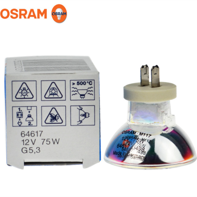 欧司朗OSRAM 64617 牙科光固化机灯泡 12V75W卤素灯杯 扁脚 仪器卤素灯杯图片