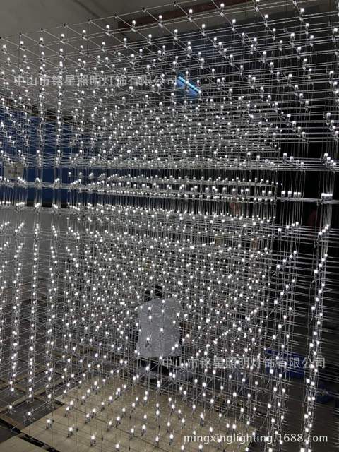 不锈钢结构沙盘LED框架吊灯创意空间艺术大堂大厅满天星钢架吊灯  铭星厂家直供 节省25percent采购成本 量大从优