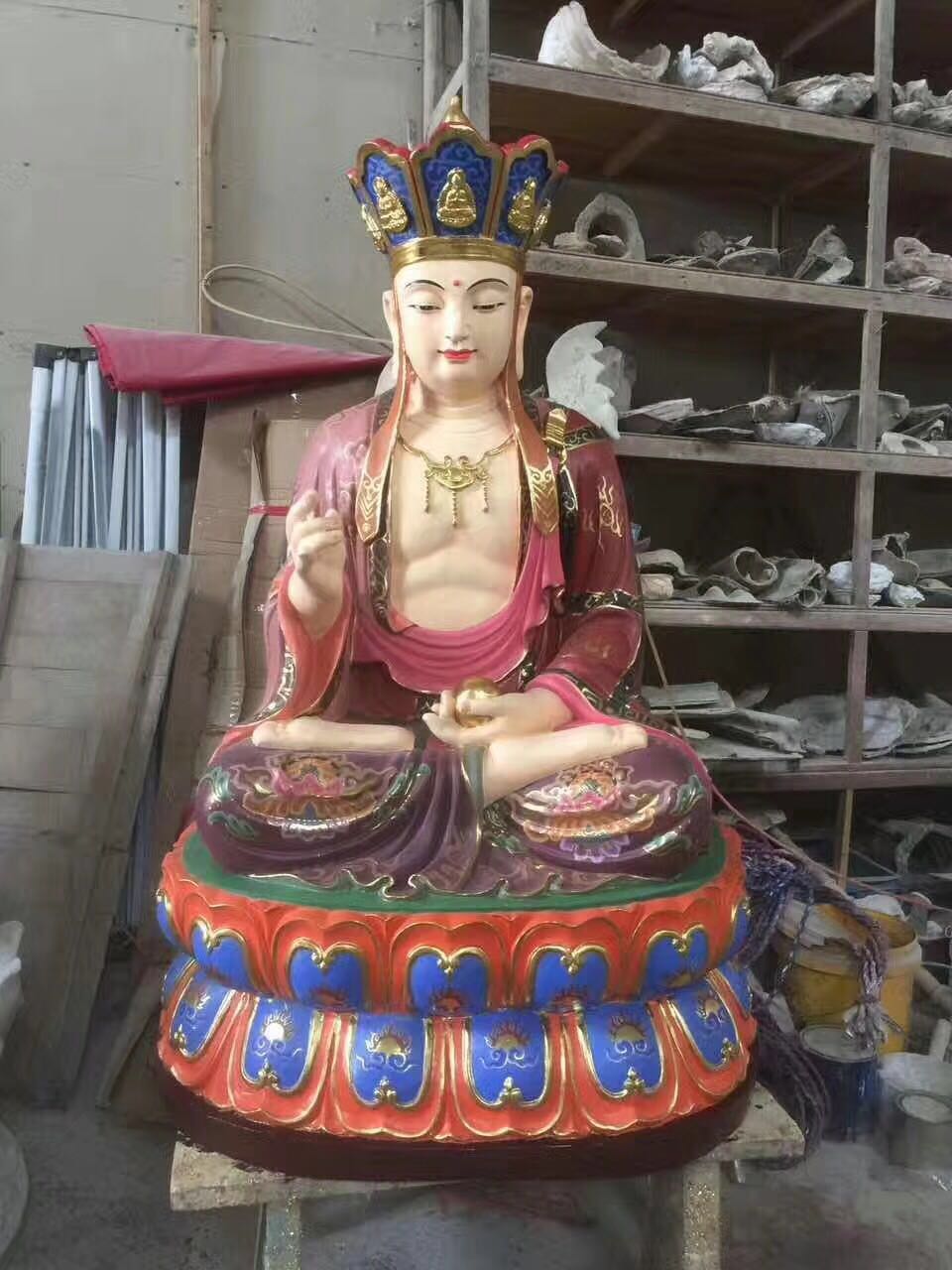 佛像 优质佛像厂家定做彩绘地藏王菩萨 铸铜地藏王菩萨 铜雕地藏王佛像