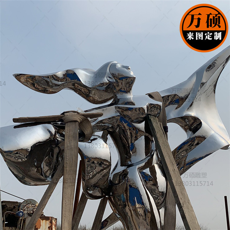 不锈钢抽象人物定做厂家 景区公园广场世界和平女神像雕塑景观示例图10