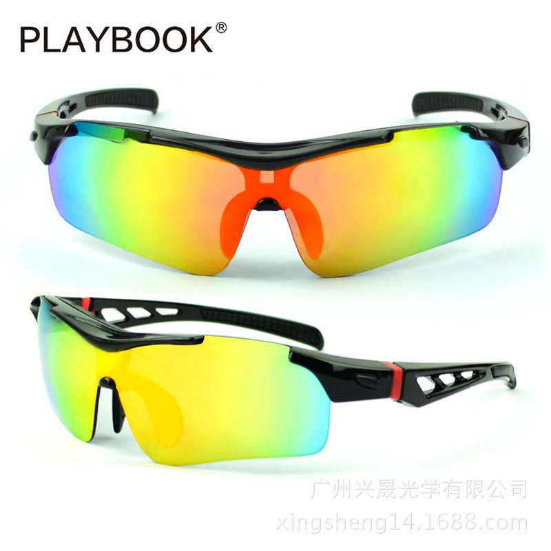 户外运动眼镜 防风沙护目眼镜 偏光太阳眼镜  可换片骑行眼镜套装示例图7