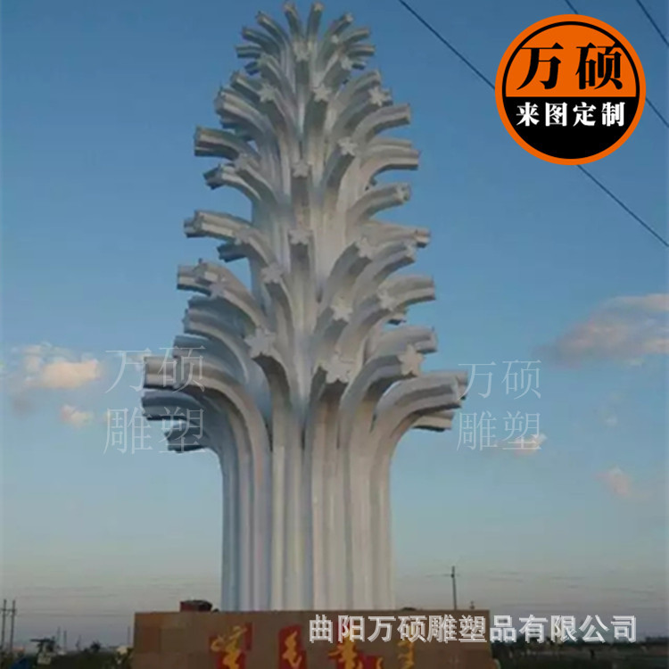 不锈钢美陈雕塑 金属发光树雕塑定做 304 201不锈钢异形雕塑制作示例图8
