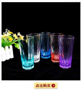 厂家直销12oz塑料杯AS透明螺纹塑胶杯亚克力果汁饮料杯创意广告杯示例图4