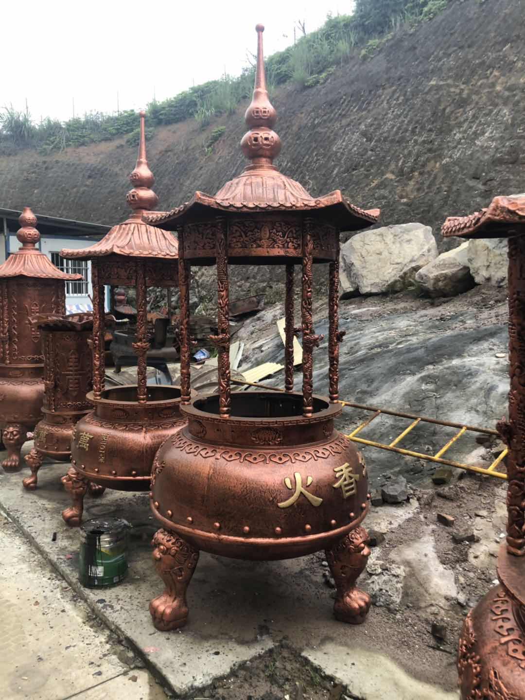 香炉 厂家加工订做道观铸铜圆形香炉 机关单位大堂圆形香炉 万年香火圆形香炉