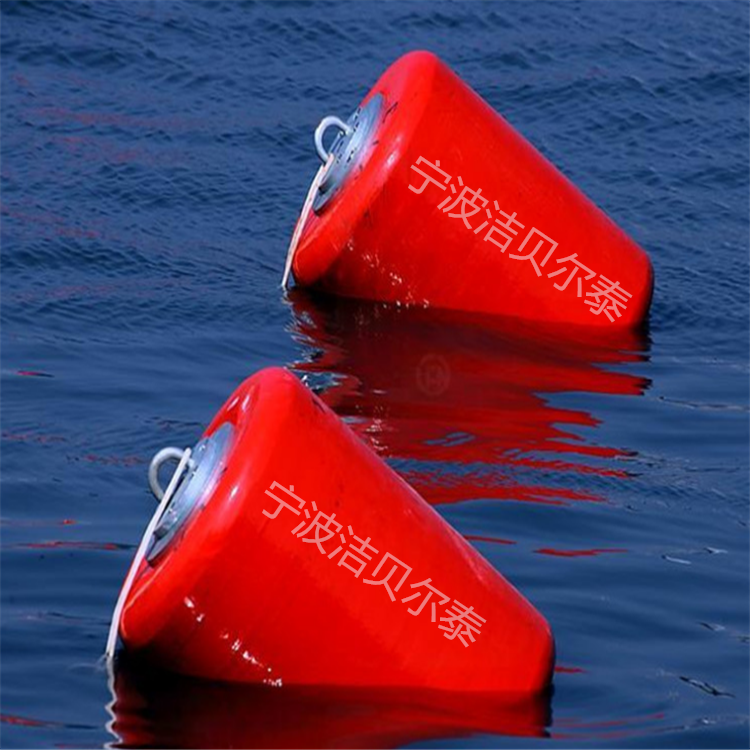 湖面漂浮垃圾 拦网浮筒 运河水面航道 隔离警示浮筒