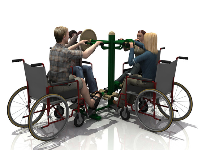 残疾人户外运动健身路径器材、手部脚步转动压脚组合训练器厂家图片