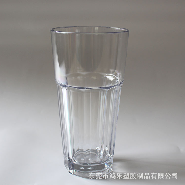 创意塑料八角酒杯厂家直销AS透明14oz塑料啤酒杯条纹塑料杯可印刷示例图6