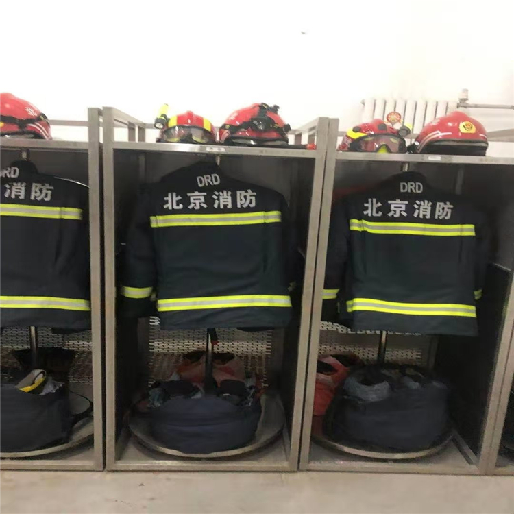 淄博消防员更衣柜衣帽架 战斗服放置架 消防战服架定做尺寸