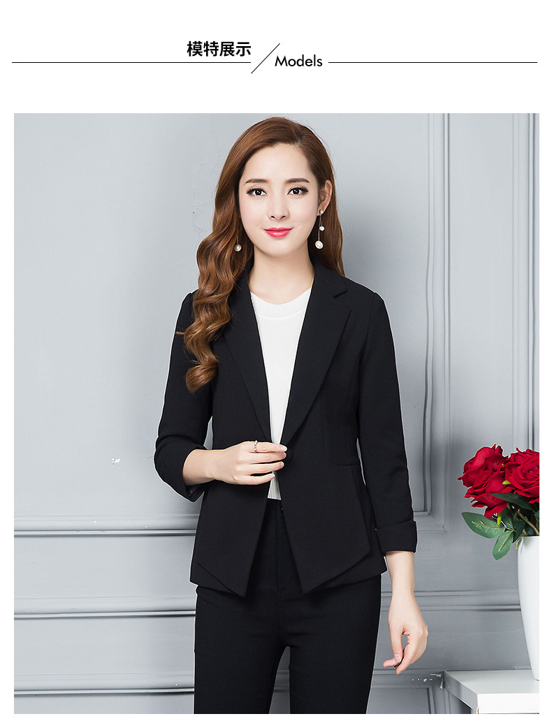 2017女装秋冬新款时尚韩版西装女黑色长袖小西装大码外套一件代发示例图16