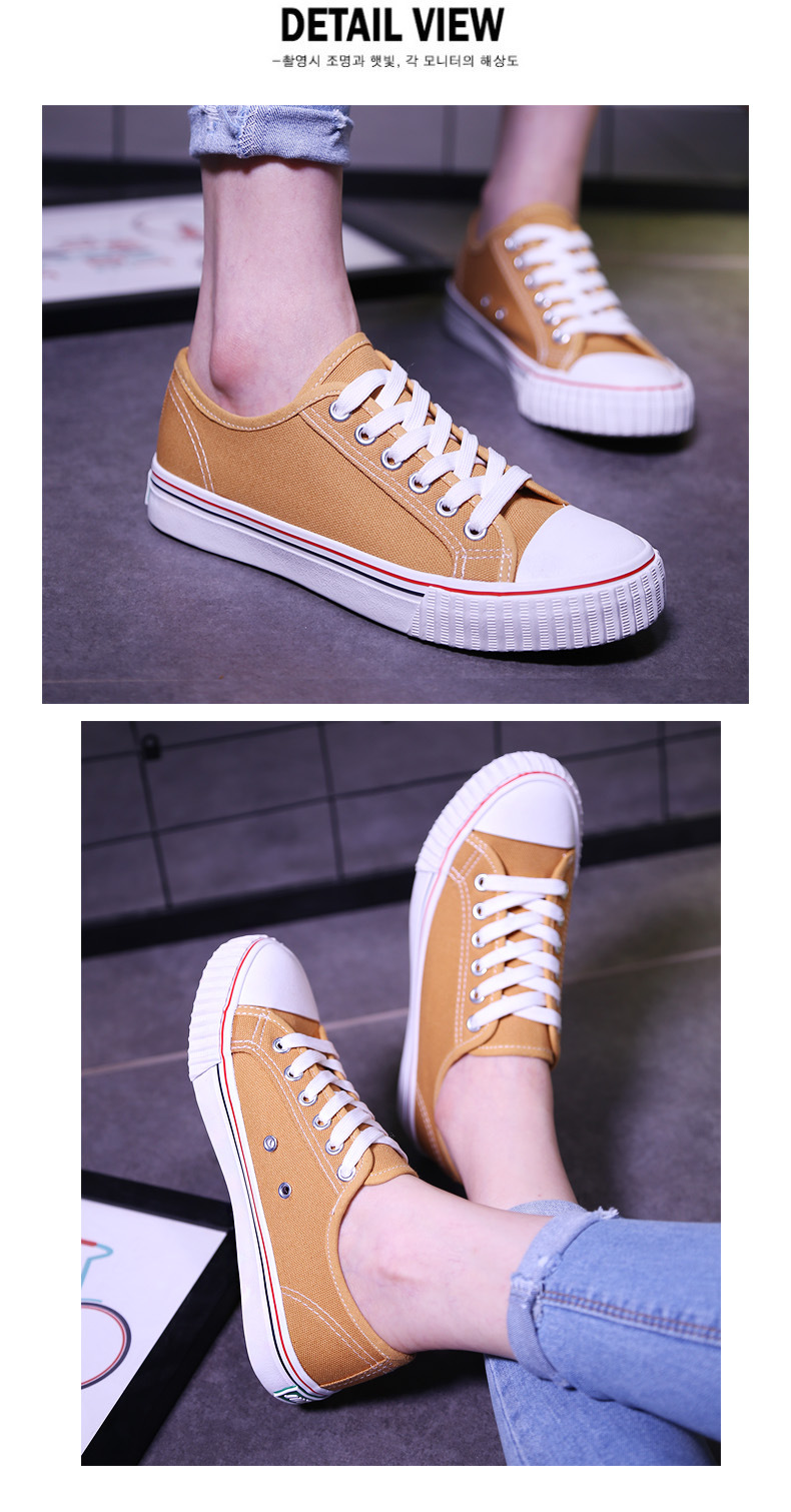 新款低帮系带帆布鞋纯色经典款女鞋韩版潮流日常休闲学生鞋板鞋示例图43