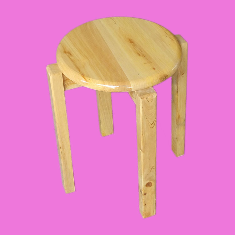 批发易重叠香柏木凳子成人简约实木圆凳光洁亮底木质本色板凳