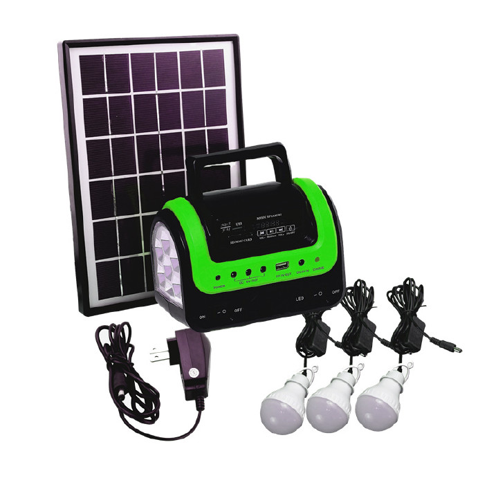 热销一拖三太阳能直流系统家用户外发电LED灯手提灯USB充电电源示例图17