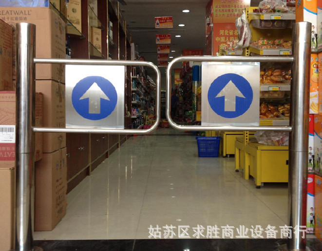 不锈钢超市双开进出口器应门出入口机超市入口器 超市出入口门示例图5
