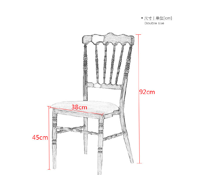 厂家直销 婚庆宴会椅金属竹节椅户外会议酒店餐桌椅 拿破仑古堡椅示例图11
