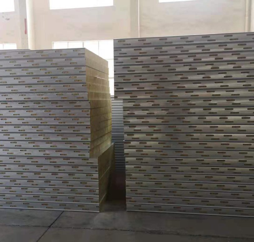 烘道岩棉夹芯板 厂房外墙用岩棉夹芯板 岩棉烘道板安装
