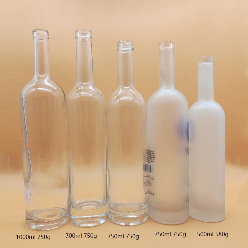 晶白料 圆形洋酒瓶750ml 果酒玻璃瓶 烈酒瓶 酒瓶 定制示例图5