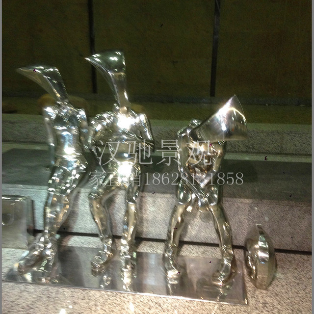 厂家定做玻璃钢人物电镀雕塑 商场美陈制作创意摆件电镀抽象人物