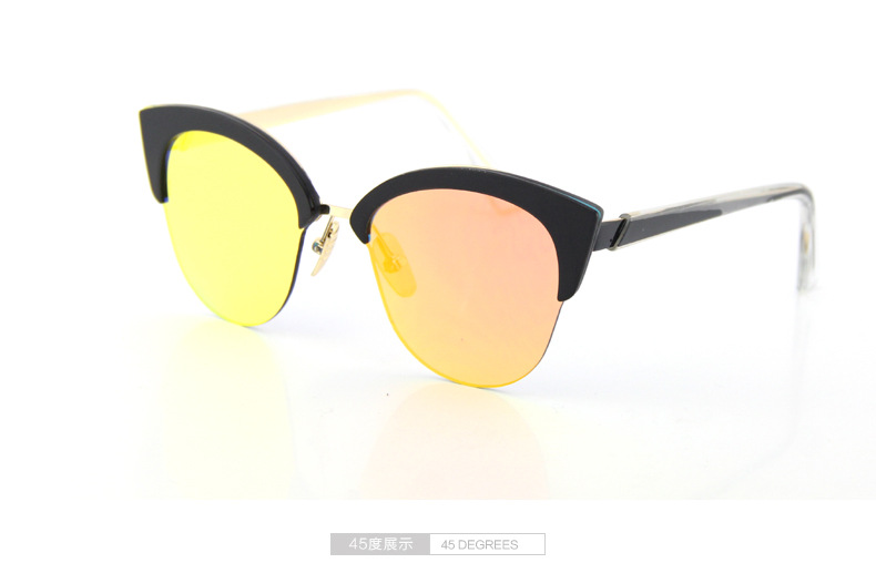 2016新品韩版糖果色半框太阳镜 潮人墨镜 彩膜墨镜大圆形太阳眼镜示例图12