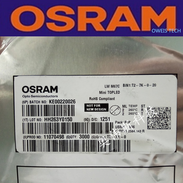 LWM673 原装欧司朗OSRAM 0805白色光 小功率 贴片LED灯珠