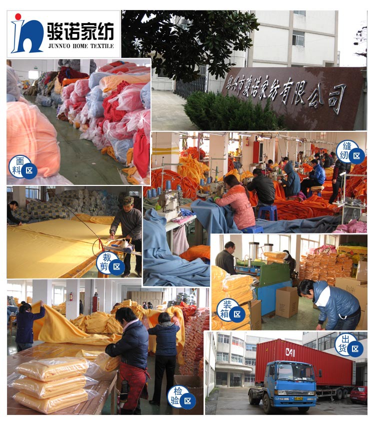 绍兴市骏诺家纺厂家供应订做圆网印花格子双面绒毛毯示例图13