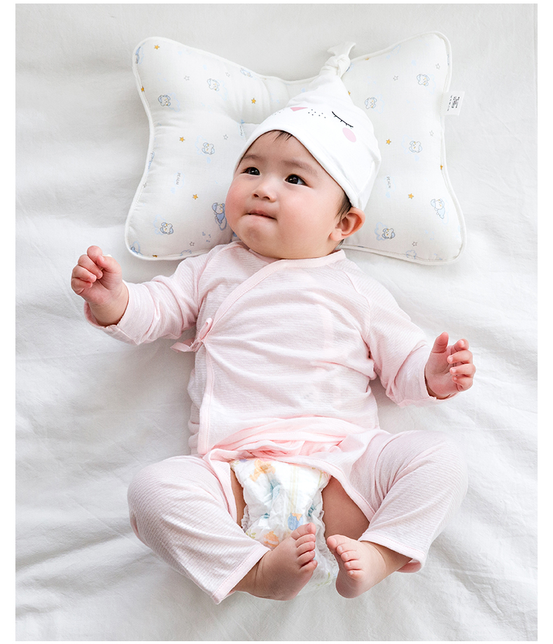 佩爱 新生儿竹纤维棉夏季透气婴儿内衣套装 0-3个月宝宝和尚服示例图13