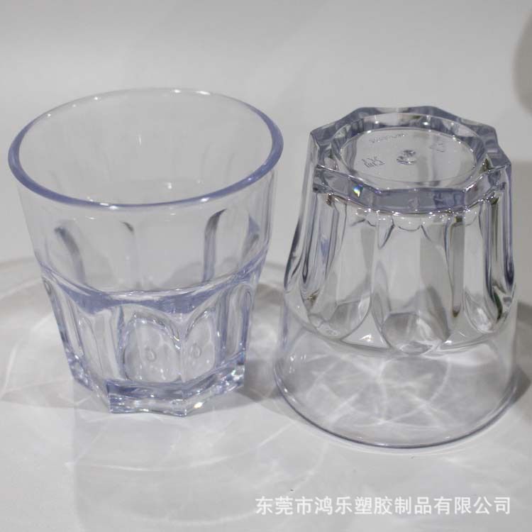东莞5安士塑料烈酒杯鸿乐厂家直销PS透明塑料杯八角杯示例图6