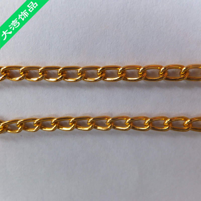 厂家生产各种规格铜质侧身项链 铜项链定做批发金项链银项链示例图2