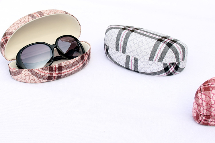 5892  千艾新款 时尚条纹格子 太阳镜盒 眼镜盒 墨镜盒示例图3