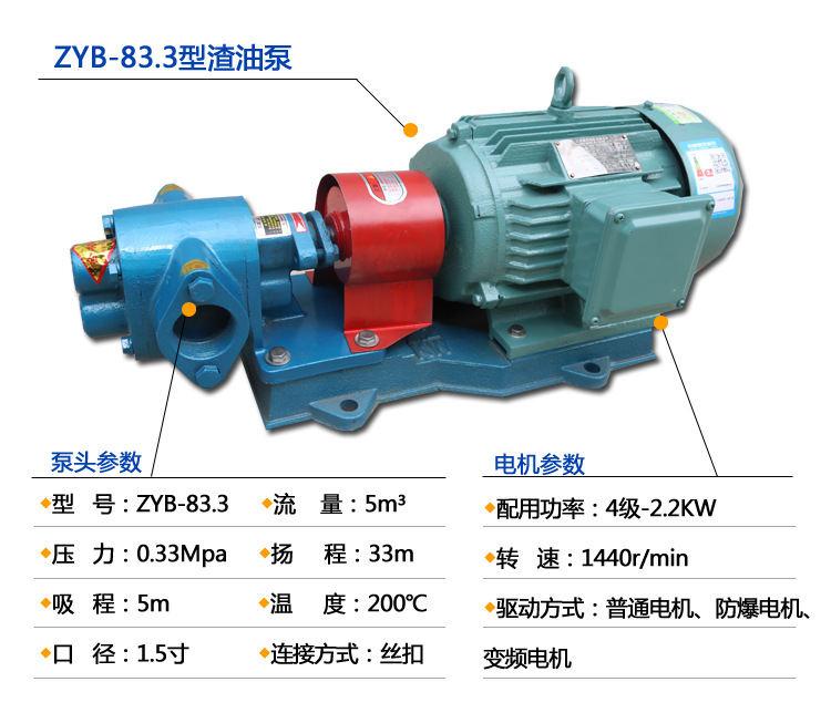 厂家直营 ZYB系列耐磨渣油泵 合金齿轮 ZYB-83.3大流量渣油齿轮泵示例图4
