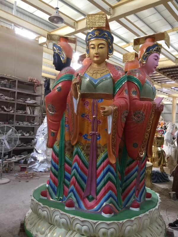 神像 温州慈宏法器供应黑白无常神像 玻璃钢贴金道家神像 木雕王灵神像