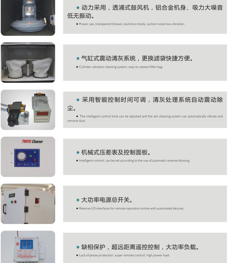 TWYX品牌 高效砂轮机粉尘集尘机 砂轮机打磨配套工业集尘机示例图9