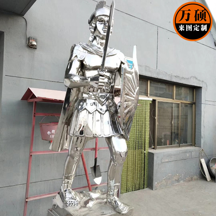 304不锈钢镜面人物动物雕塑 广场商业街雕塑装饰摆件 厂家定做示例图2